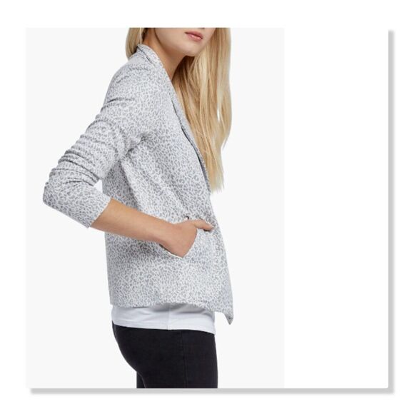 ✨ NIC + ZOE ✨ Leo Leopard Print Soft Blazer Jacket - [Large, Grey] - Picture 2 of 11
